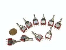 10 pieces ON/OFF/ON SPDT 3 Pins 5v 12v Momentary Toggle Switch mts-1 6a 125v A4