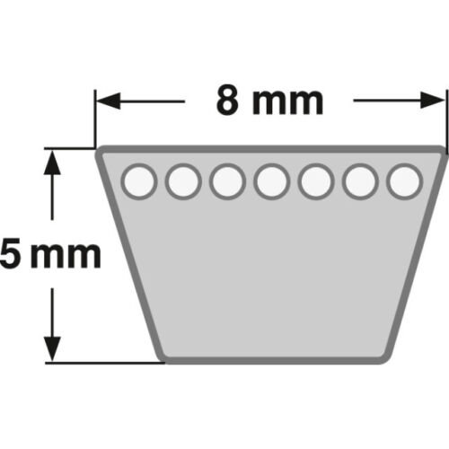 Keilriemen Profil 8 x 5 mm nach DIN2215  315mm - 1500 mm - Afbeelding 1 van 1