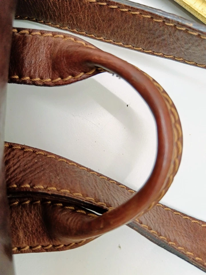 Mochila The Bridge Line Story couro marrom tamanho pequeno como nova - Imagem 4 de 4