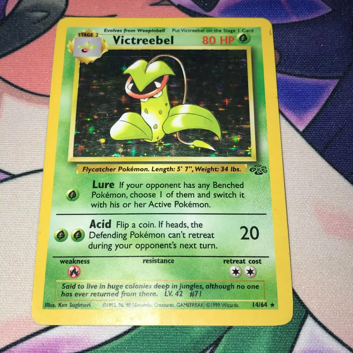 Carta Antiga Pokemon Victreebel 14/64 Holo Rare Jungle Original Card