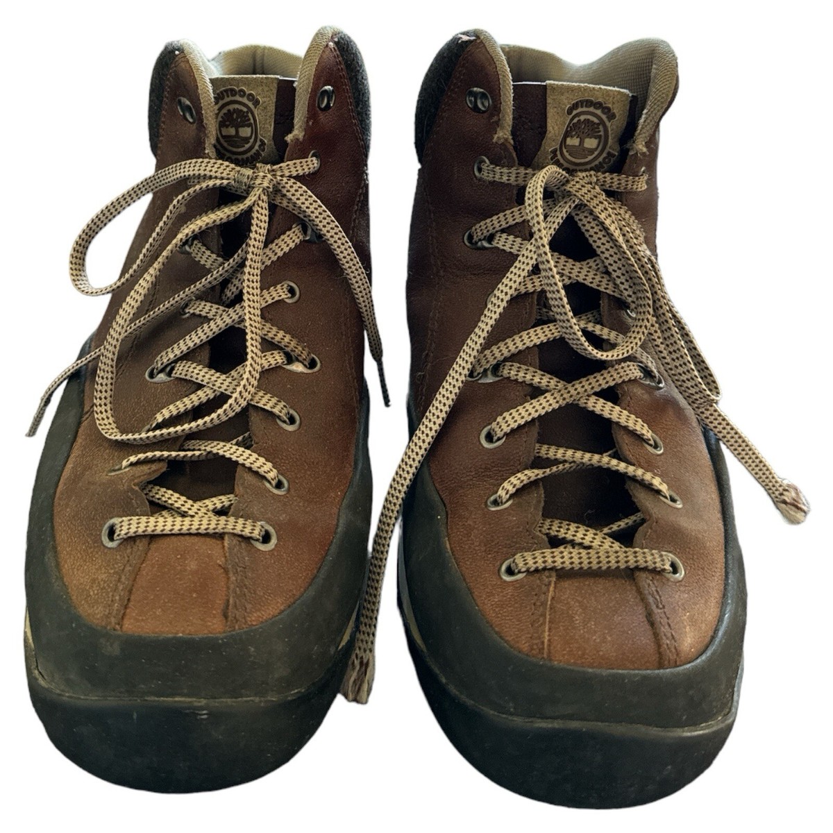 Timberlands Outdoor Vibram Brown Leather Hiking Lace Up 