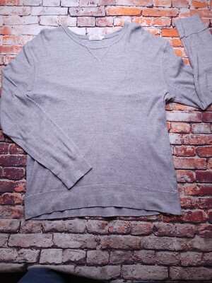 J. Crew Twisted Jaspé Rib Cotton Grey Crew Neck Long Sleeve Tee