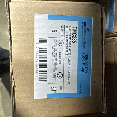 Crouse-Hinds TMC285 3/4'' Terminator Cable Fitting for MC Range .60-.85 Aluminum
