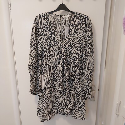 Robe Licou Neuve TOPSHOP Imprimé Léopard - Taille UK 16, 100% Coton