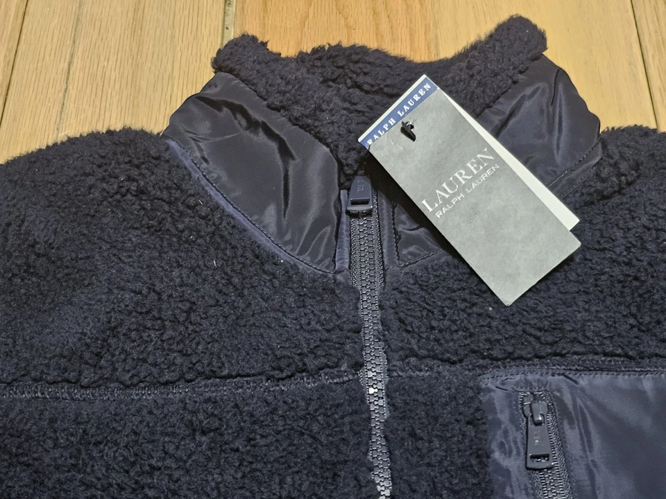 NUEVO CON ETIQUETAS Lauren Ralph Lauren Mujer’s Azul Marino Polar 1/2 Cremallera Pullover Sudadera Foto 3 de 4