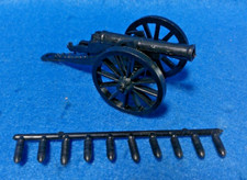 Marx Reissue Civil War Cannon 54MM Black, Plastic for Toy Soldiers Playsets