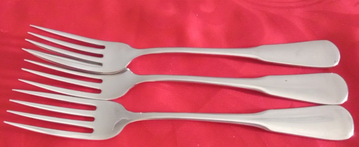 Oneida 18/8 stainless Colonial Boston Minuteman 3 dinner forks 7 1/4