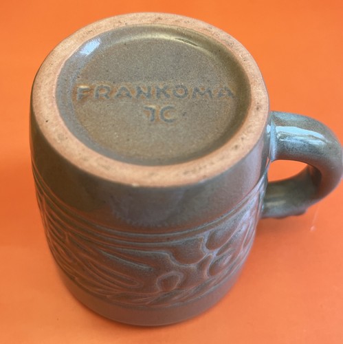 Frankoma Pottery Mayan Aztec Prairie Green 7C Mug Cup - Picture 2 of 5