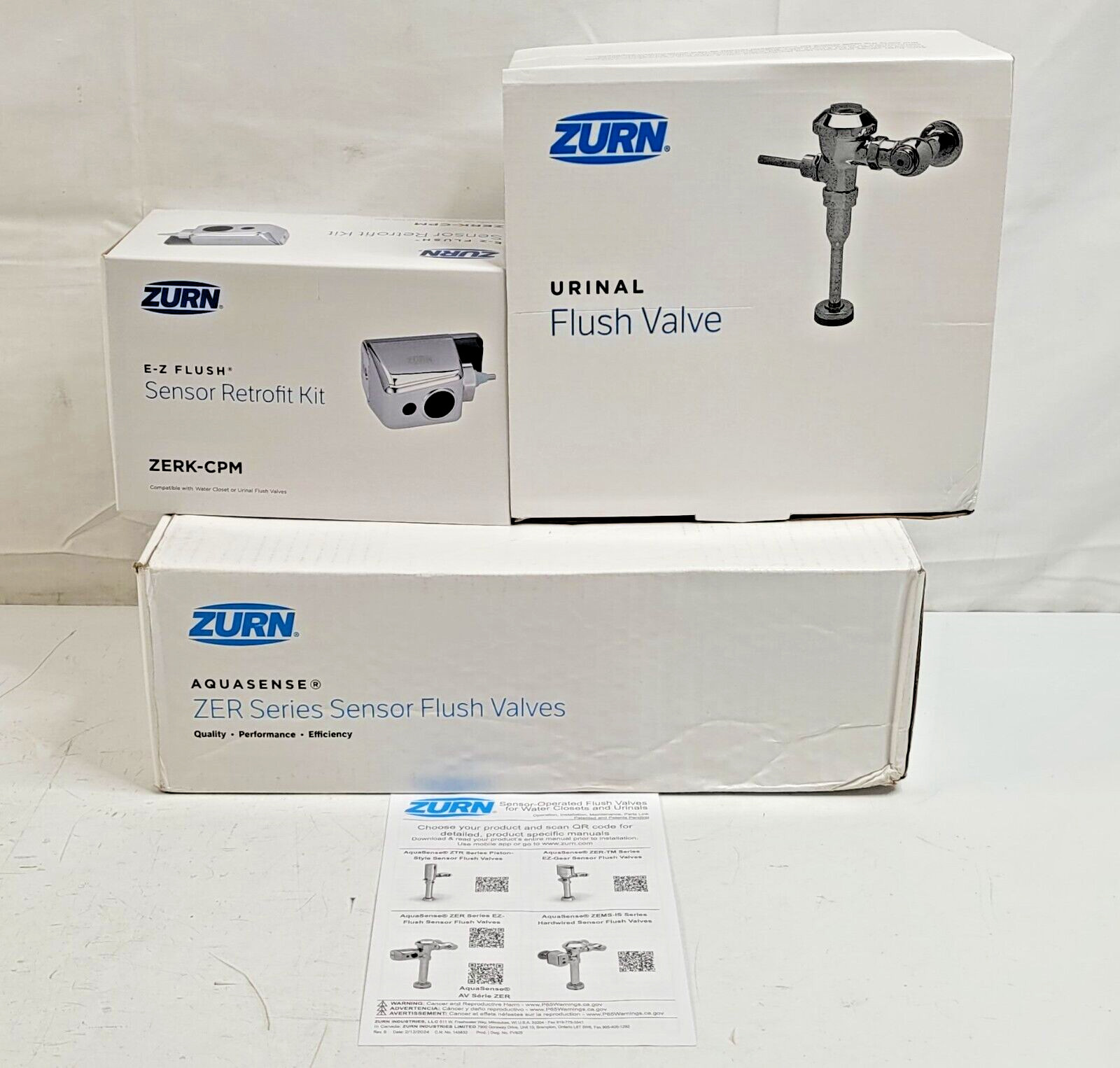 Zurn ZER6003AV-WS1-CPM Automatic Flush Valve, Urinal, 1 GPF, Inlet Size 3/4" NEW