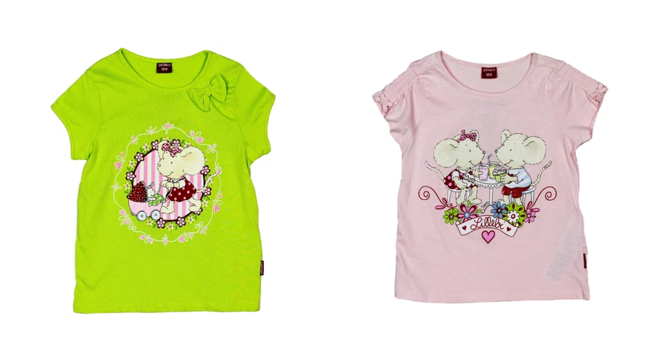 Steinbeck Lillebi Baby Mädchen Shirt T-Shirt mit Glitzer Baumwolle Gr. 92 98 104 - Bild 1 von 1