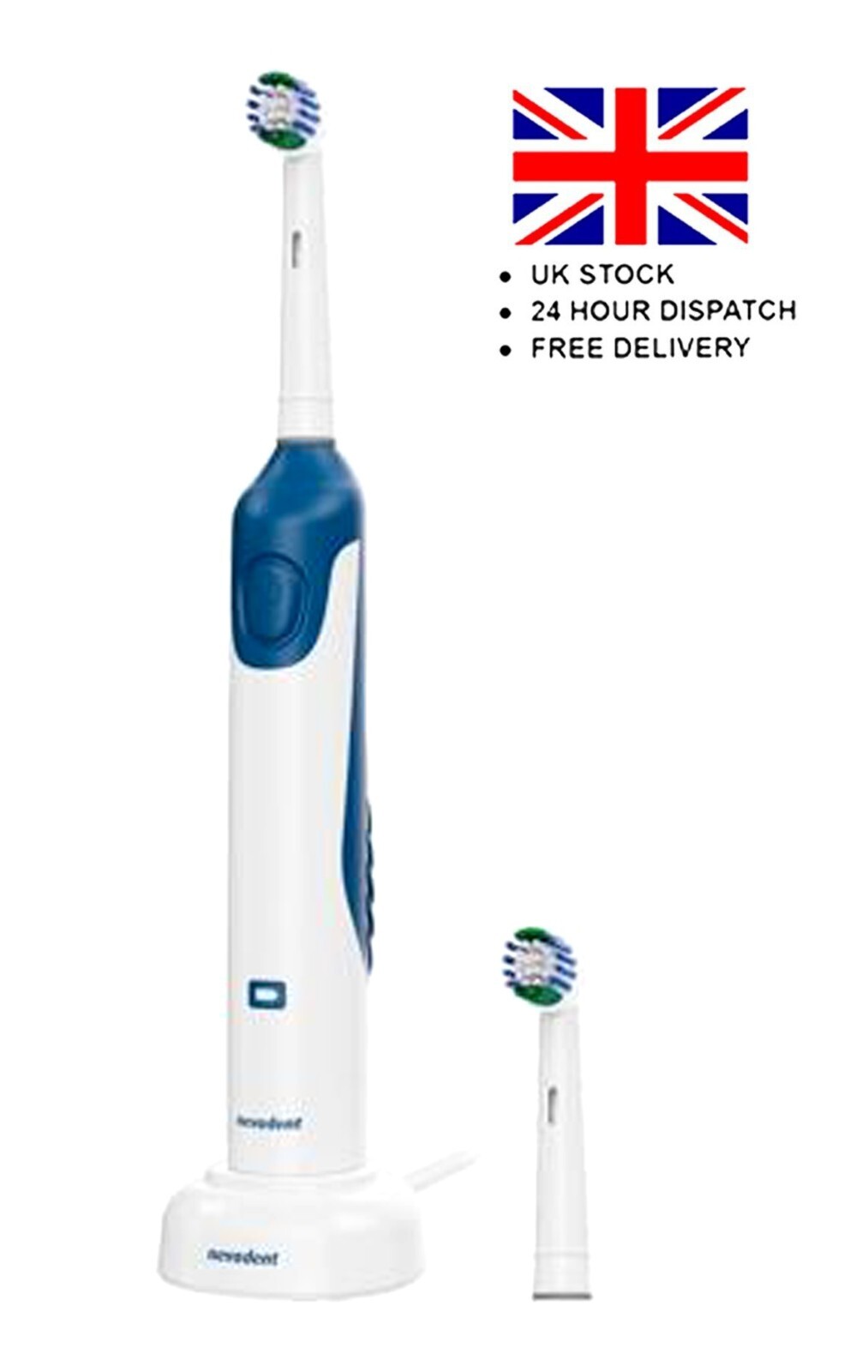 Nevadent Electric Toothbrush with 2 Brush Heads High Speed System NEW