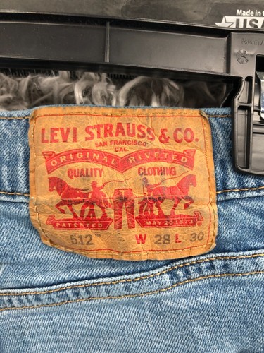 Pantalones de mezclilla ajustados Levi's 512 talla 28x30 para hombre tiro medio lavado azul - Imagen 6 de 12