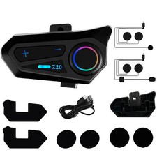 Motorcycle Bluetooth 5.4 Headset Helmet Handsfree Earphones Intercom Speaker Mic
