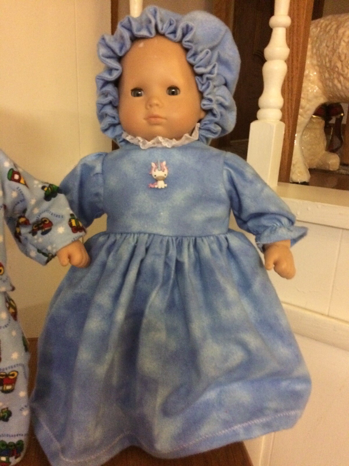 BITTY BABY TWINS CLOTHES FOR GIRL/BOY TWIN DOLLS BLUE/TRUCKS PJ /NIGHTGOWN SET