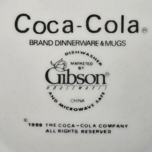 Gibson Housewares Coca-Cola Stained Glass 2 Bowls and 1 Mug 1996 VTG - Picture 11 of 13
