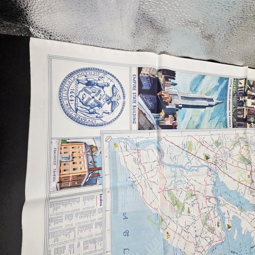 Rare Esso Vtg 1950s New York City NYC Linen Souvenir Map Manhattan, Burroughs - Picture 15 of 20