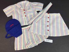 American Girl Molly Tennis Outfit Shirt Skirt Shorts Ribbon Pleasant Company tag