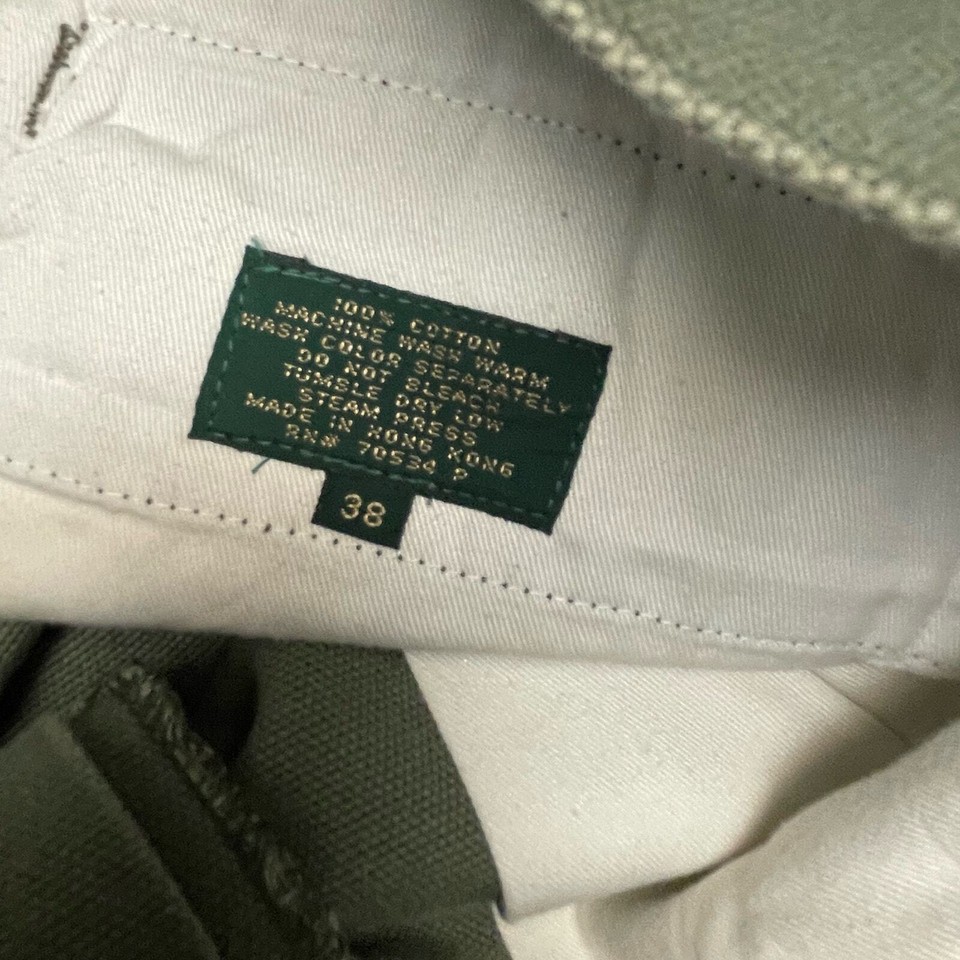 Orvis Heavy Cotton Mens Pants Size 38X31 Green Belt Clip Duck eBay