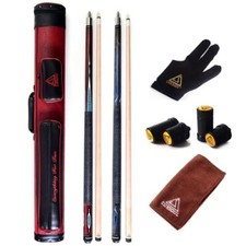 CUESOUL Combo Set of House Bar Pool Cue Sticks - 2 Cue Sticks Packed in 2x2 Hard