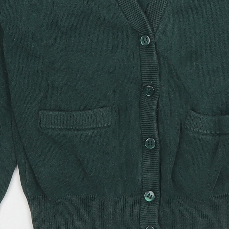 Cardigan Fille Marks & Spencer (vert, Coton, Taille 8-9 Ans) - Col V, Poches