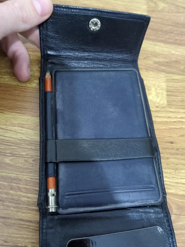 Mena Vintage Leather Bucci wallet/Organiser Never Used With Pencil, Black - Picture 3 of 5