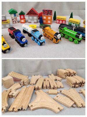 Thomas & Friends Wooden Railway Track 87 PCS Lot Airfield Tower Trains Buildings