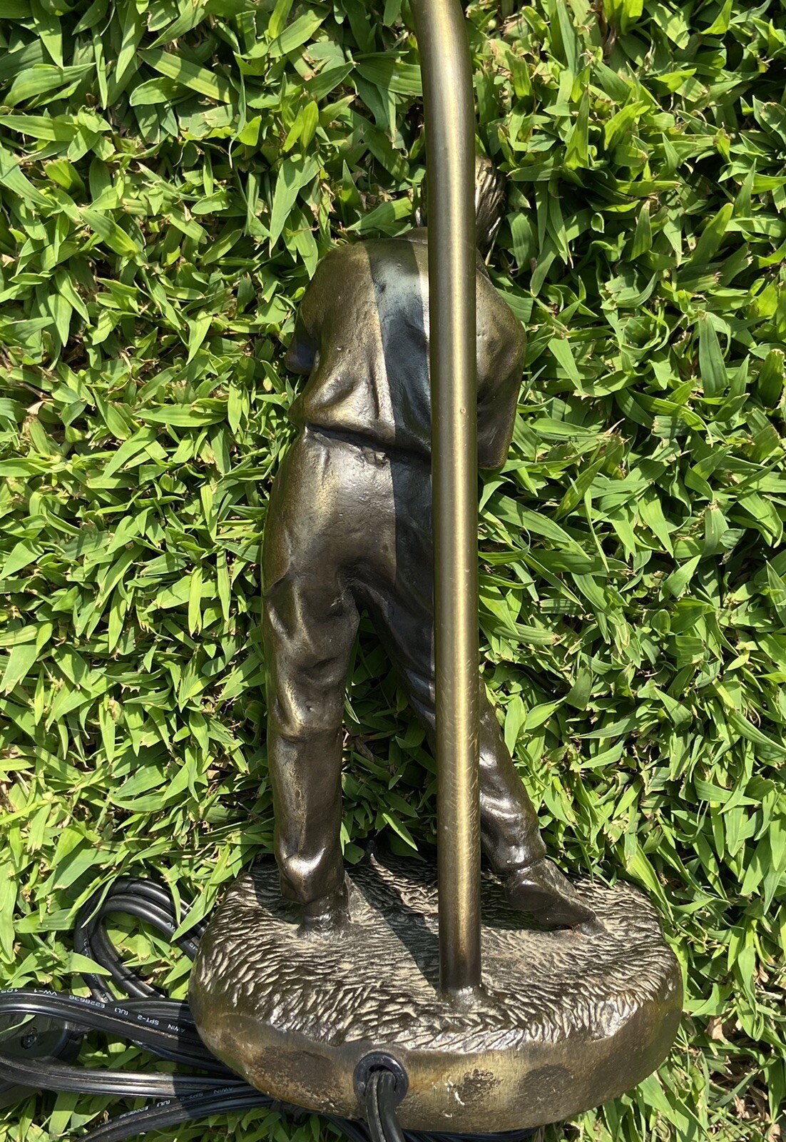 Vintage Brass Golfer Table Lamp No Lamp Shade Tested Works eBay