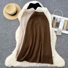 Gonna Donna in Maglia Lunga Morbida Boho Chic Slim Elegante 28419