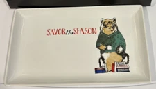 THE CELLAR "Savor the Season" Ceramic Platter Holiday Serving Plate 13 1/2"