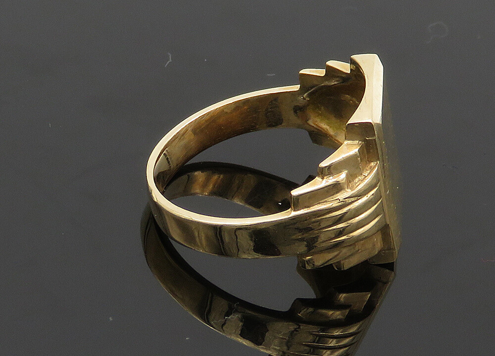 10K GOLD Vintage Antique Shiny Smooth Square Gem