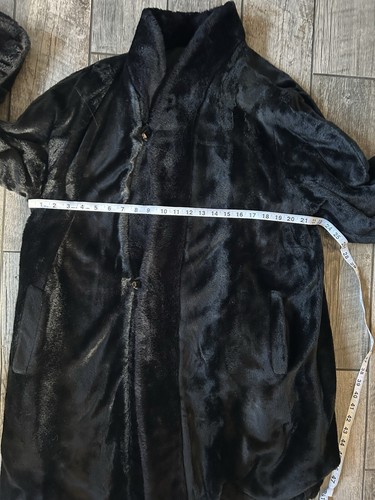 Vintage Freeport Studios Black Reversible Faux Fur Knee Length Coat Medium USA - Picture 5 of 14
