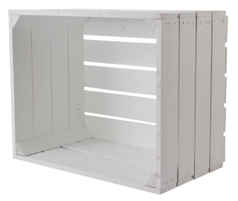 Gemischtes Paket aus weißen Obstkisten Weinkisten (4 Kisten) Deko Vintage Retro - Bild 3 von 3