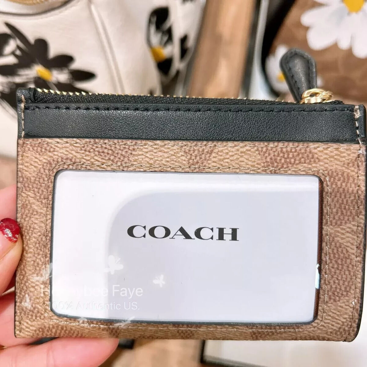 NWT Coach Mini Skinny Id Case With Checkerboard/Floral/Star NWT Coach Mini Skinny Id Case With Checkerboard/Floral/Star