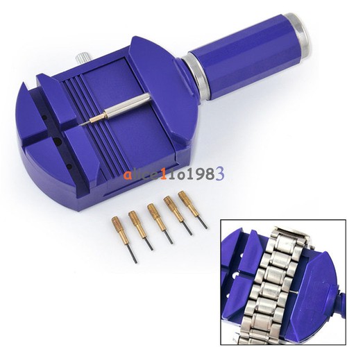 Bracelet Wrist Watch Band Adjuster Repair Tool Set Link Strap Remover + 5 Pins - 第 1/8 張圖片