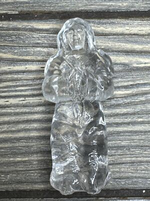 Vtg Christmas Ornament Clear Plastic Mary Nativity Scene 3 