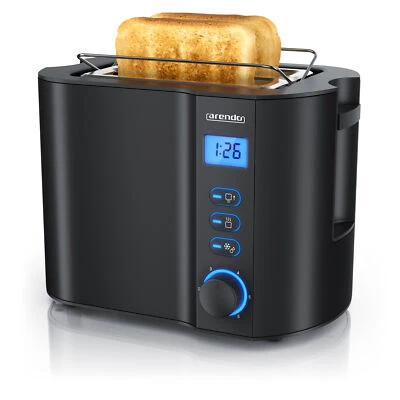 Arendo 2-Scheiben Toaster 6 Bräunungsstufen LCD-Display Restzeitanzeige 800 Watt