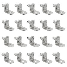20Pcs 1/5" L-Shaped Shelf Pins Holders Shelf Support Pegs Silver