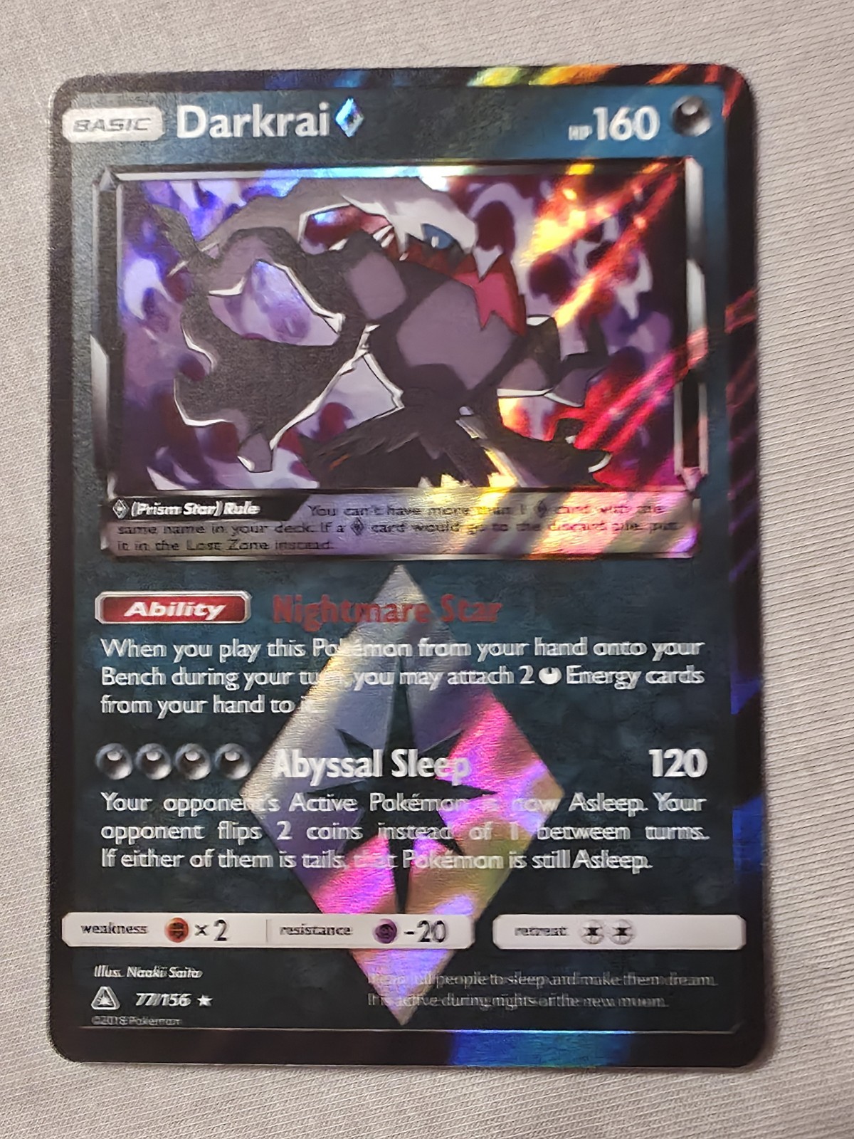 Darkrai Prism 77/156 Ultra Prism Rare Pokemon TCG Card NM