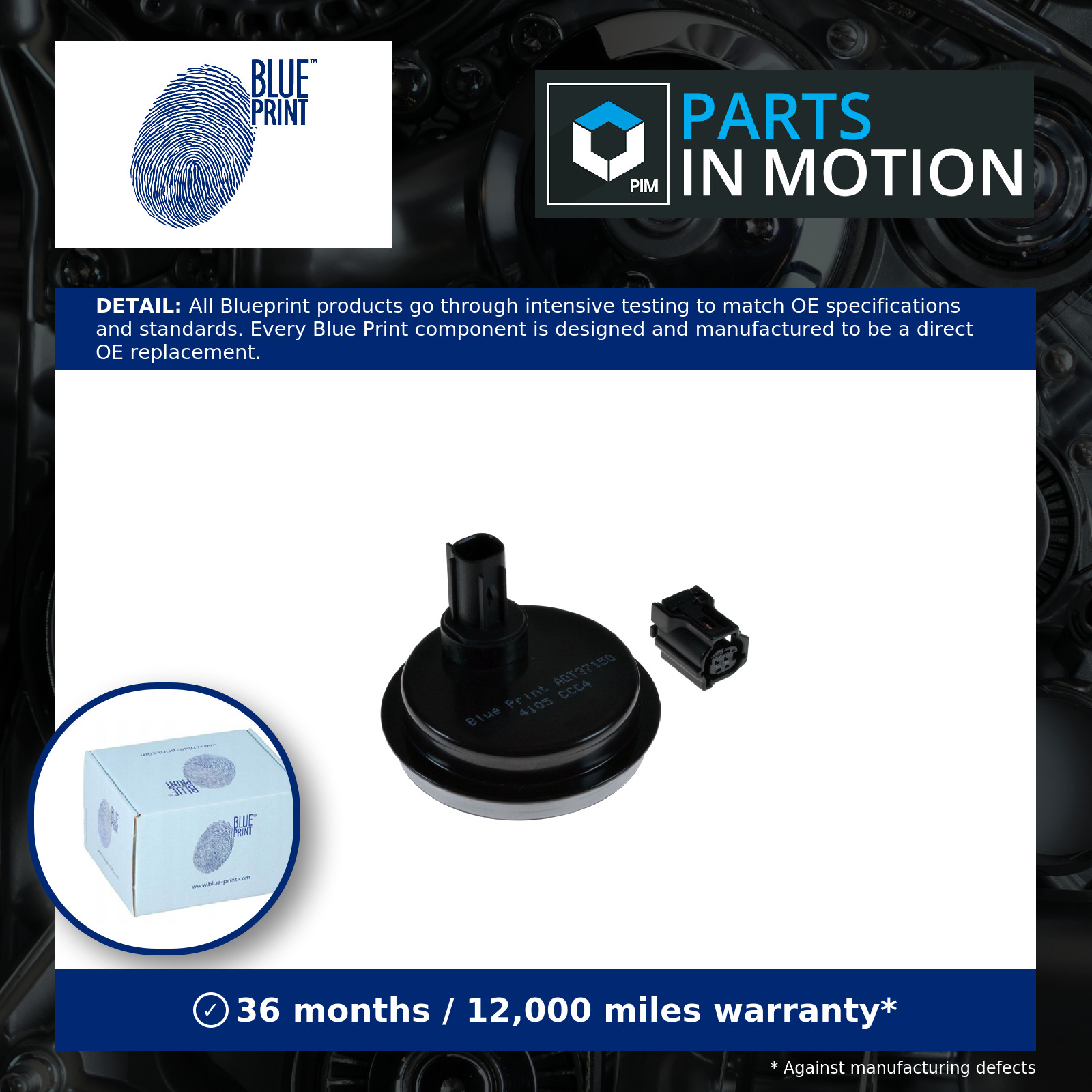 ABS Sensor Rear Left or Right ADT37150 Blue Print Wheel Speed 895440D030 Quality