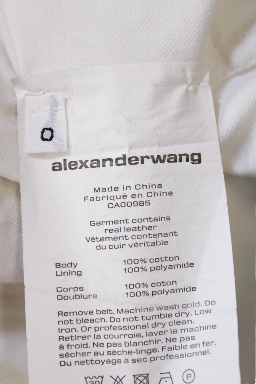 Alexander Wang mini abito donna con bottoni davanti manica 3 4 e colletto bianco taglia 0