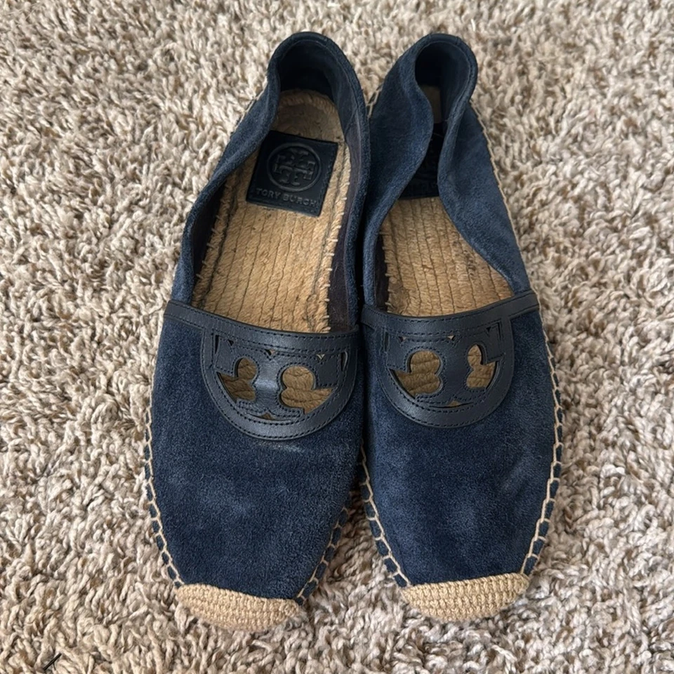 Эспадрильи на плоской подошве Tory Burch 7.5 Sidney темно-синие замшевые - Изображение 3 из 4