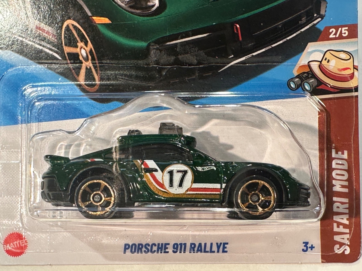 Hot Wheels 1 43 Hot Wheels - Porsche 911 Rallye - Safari Mode 2/5 - HYW87 - Short Card - Dunkelgrün - Mattel 2025-1:64 Hot Wheels Schlüsselanhänger