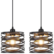 Pendant Lights Kitchen Island - Metal Hanging Light Fixtures Wood Farmhouse P...