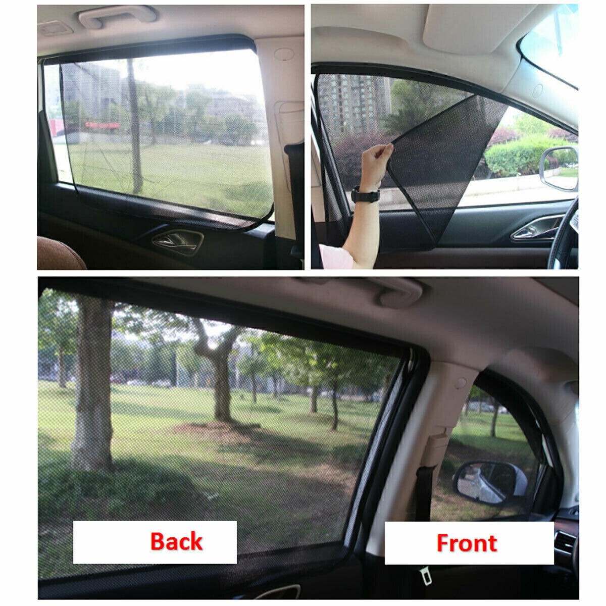 4Pcs Magnetic Car Window Sun Shade Cover Mesh Shield UV Protection Accessories