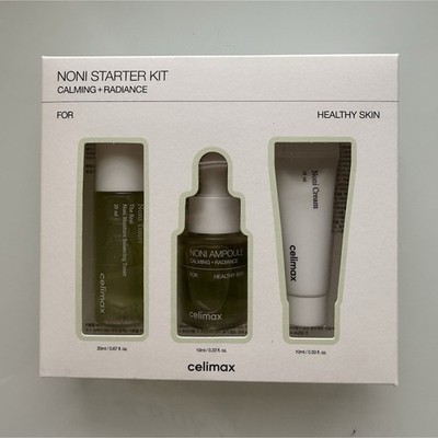 celimax The Real Noni Calming + Radiance Starter Kit Toner Ampoule Cream Mini