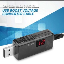 USB to DC Boost Cable Router Step up Voltage Converter Display 9V/12V