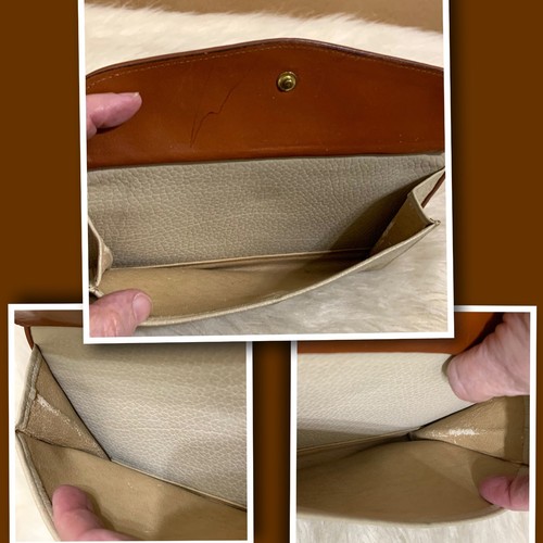 DOONEY & BOURKE Lrg Vintage Bone Leather ZIP ALONG Clutch Wallet XBody Belt W52 - Picture 5 of 15