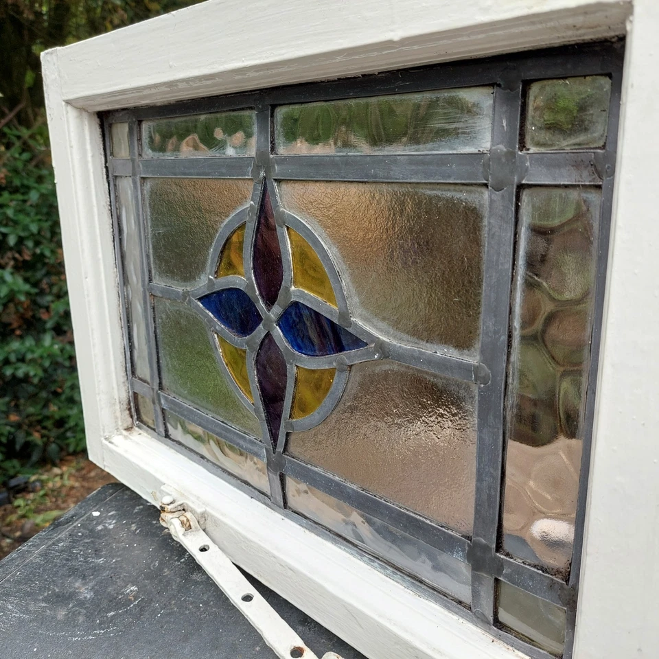 Matched Pair of 1930s Leaded Skylight Panels – Art Deco Charm in VGC - Image 3 of 4