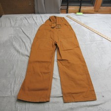 Carhartt Bibs Kids 7 Brown Canvas Double Knee Overalls Rugged Durable Youth