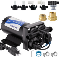 110V AC Water Pressure Booster Pump, 5.5 GPM 75 PSI Diaphragm Transfer Pump with